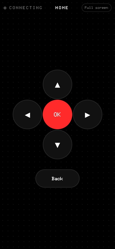 Phone remote: a d-pad with a red OK button